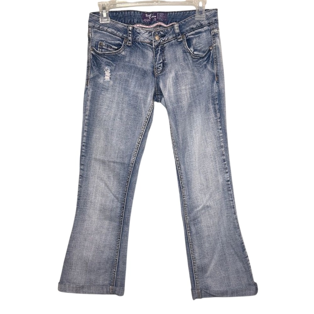 Rustic Denim‎ Blue Jean Capris Jeans White Wash